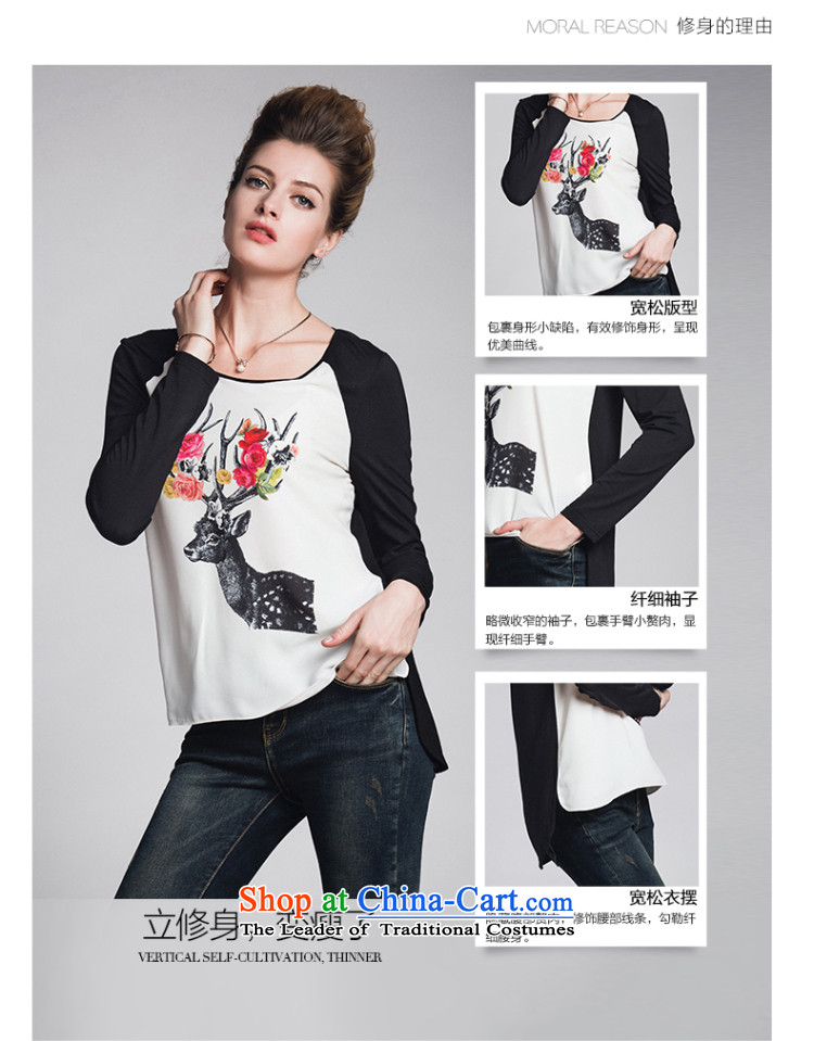 The former Yugoslavia Migdal Code women 2015 Spring new stylish mm thick gentlewoman collision-color printing T-shirt 951151834 Black XL Photo, prices, brand platters! The elections are supplied in the national character of distribution, so action, buy now enjoy more preferential! As soon as possible.