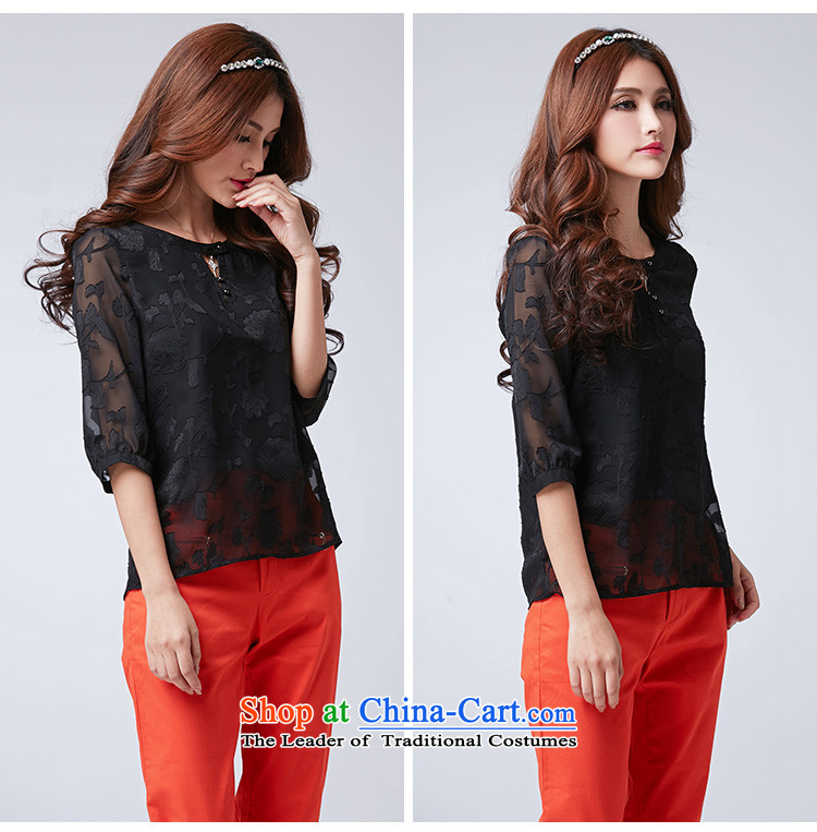 As for thick MM2015 spring and summer new larger female thick girls' Graphics thin, Korean womens jacquard xl 7-sleeved T-shirt 2607 Black 5XL picture, prices, brand platters! The elections are supplied in the national character of distribution, so action, buy now enjoy more preferential! As soon as possible.