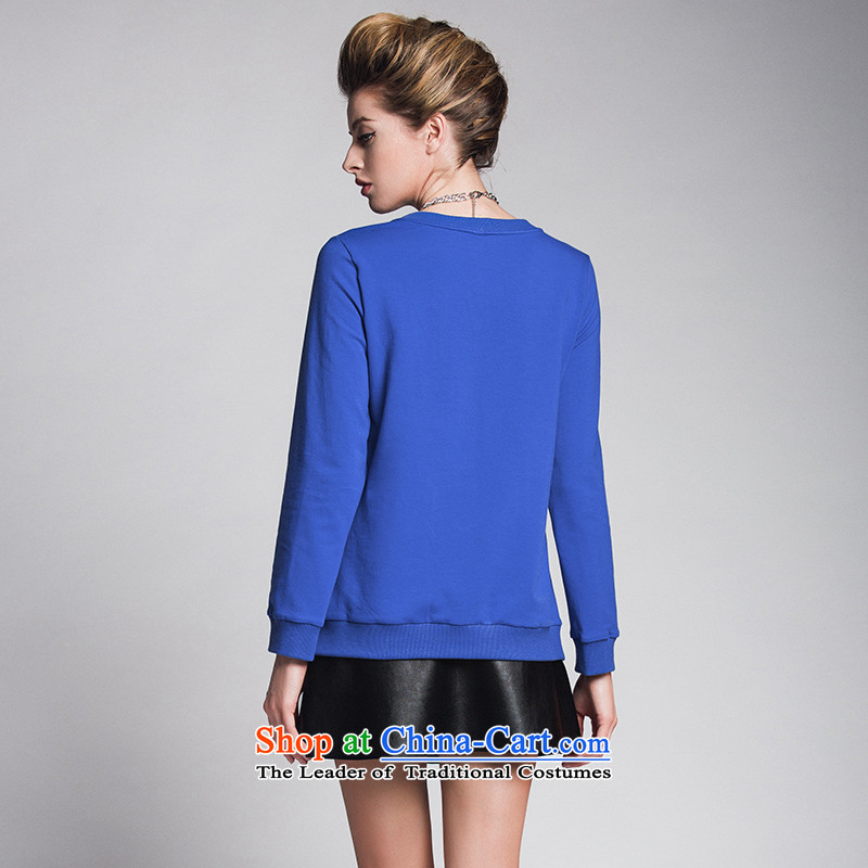The former Yugoslavia Migdal Code women 2015 Autumn replacing new stylish stereo flower mm thick long-sleeved sweater 951083078  5XL, Blue Small Mak , , , shopping on the Internet
