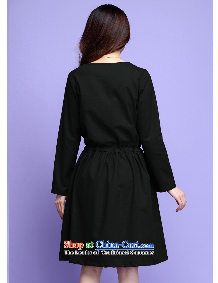 C.o.d. Package Mail 2015 new xl leisure retro cotton dress OL round-neck collar in long-sleeved skirt thick mm commuter video thin black XL approximately 130-145 skirts catty picture, prices, brand platters! The elections are supplied in the national character of distribution, so action, buy now enjoy more preferential! As soon as possible.