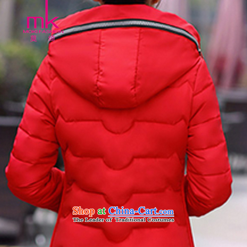 Mr Cross-2015 autumn and winter new larger increase in female thick duvet long cotton coat female red color XXXL 1628 code (115-130), the burden of the proposed body weight (MOKIFASHION Yee-mok) , , , shopping on the Internet