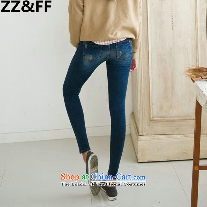 Install the latest Autumn 2015 Zz&ff Korean Version) to increase the number of women with thick MM20 burden for leg of the hole in the jeans female picture color 34,ZZ&FF,,, shopping on the Internet