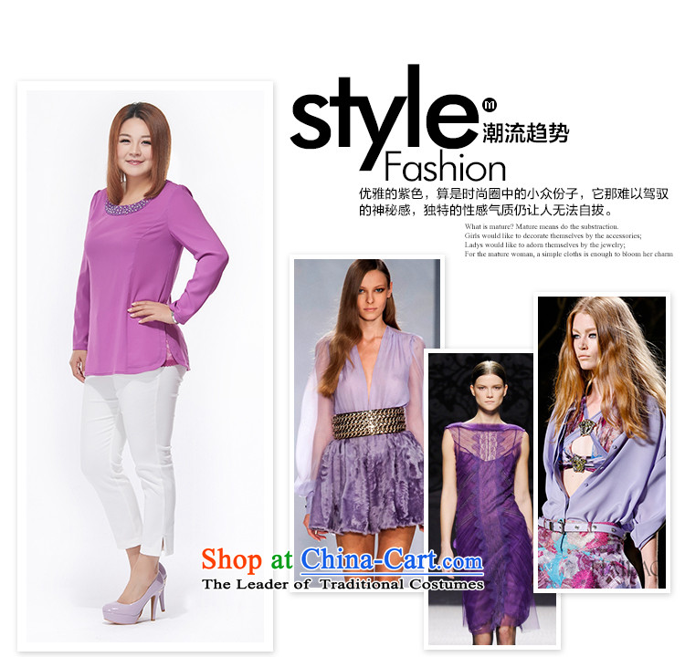 Msshe xl women 2015 new autumn romantic round-neck collar chiffon shirt shirt t-shirt 2623 3XL purple picture, prices, brand platters! The elections are supplied in the national character of distribution, so action, buy now enjoy more preferential! As soon as possible.