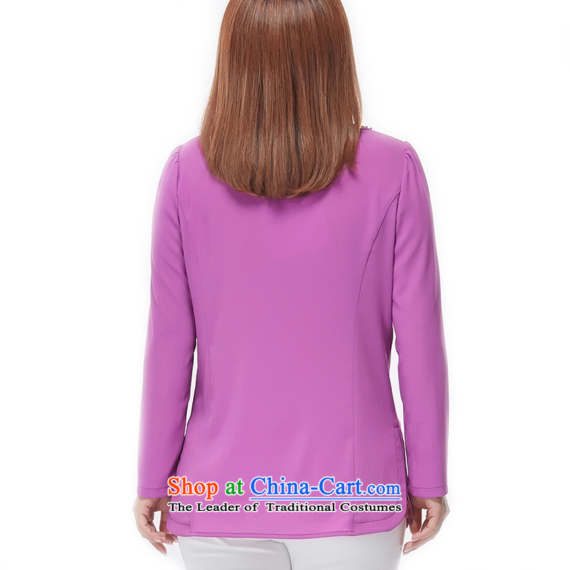 Msshe xl women 2015 new autumn romantic round-neck collar chiffon shirt shirt t-shirt 2623 purple 3XL, Susan Carroll, the poetry Yee (MSSHE),,, shopping on the Internet
