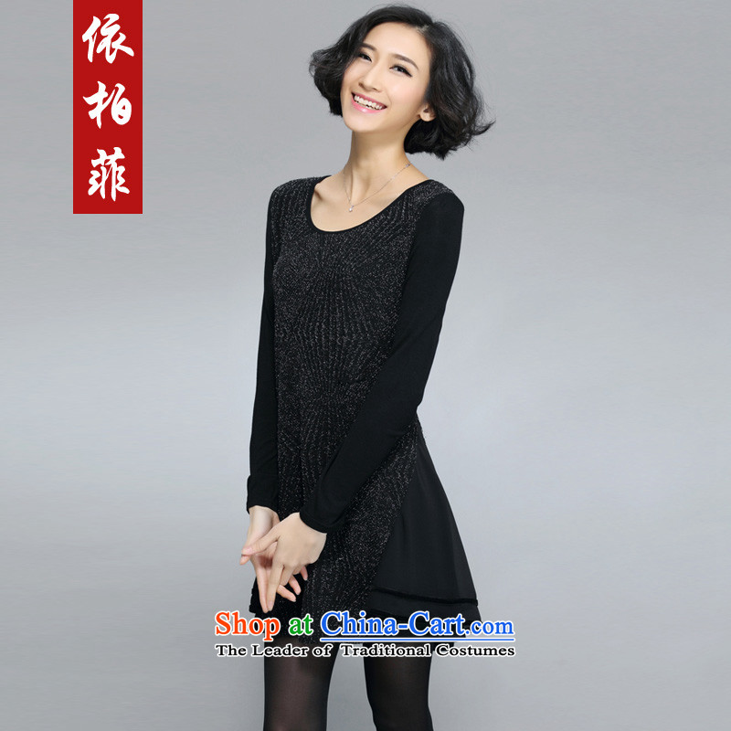 In accordance with the perfect 2015 Spring sister thick new larger female black flashing Boobie temperament video thin dresses , L, in accordance with the girl Y5011 black perfect (yibofei) , , , shopping on the Internet