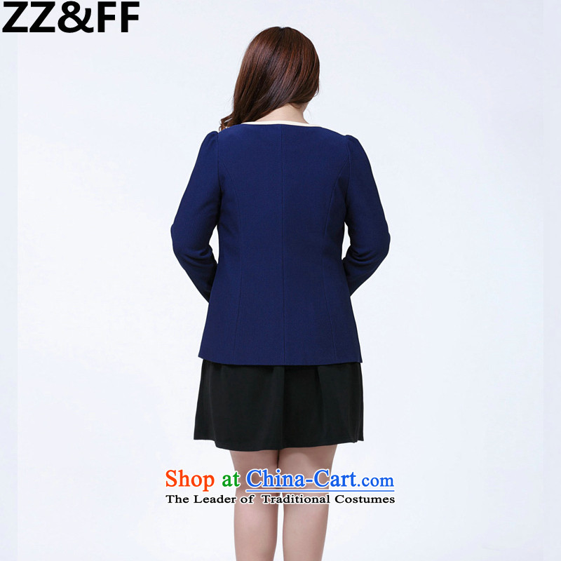 Install the latest Autumn 2015 Zz&ff small business suit to xl female suit Ms. leisure video thin beauty girl jacket dark blue XXXXL,ZZ&FF,,, shopping on the Internet