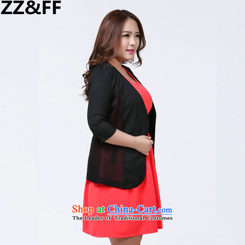 2015 Summer Zz&ff new to increase women's code 200 catties thick mm Mesh small light jacket black XXXXL,ZZ&FF,,, shopping on the Internet