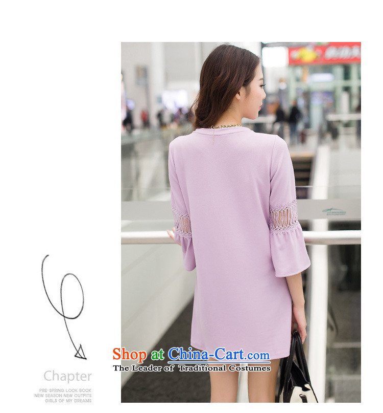 Spring missdonut2015 new larger female Korean version 7 to the liberal video thin cuff women's dresses, forming the sweet light violet larger XL Photo, prices, brand platters! The elections are supplied in the national character of distribution, so action, buy now enjoy more preferential! As soon as possible.