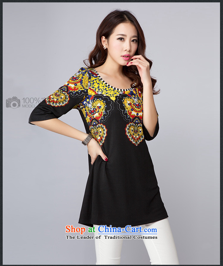 The spring of the new big missdonut2015 code Women Korean loose to intensify the stylish stamp neck long chiffon shirt black large number of pictures, prices, 3XL brand platters! The elections are supplied in the national character of distribution, so action, buy now enjoy more preferential! As soon as possible.