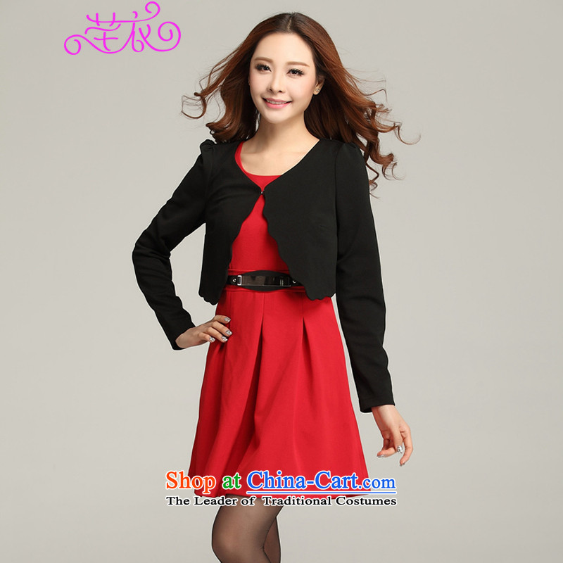 To increase the number of women's centers thick mm autumn new 2015 color plane wave board really two ladies OL dresses black skirt 3XL 155-170, Constitution Yi shopping on the Internet has been pressed.