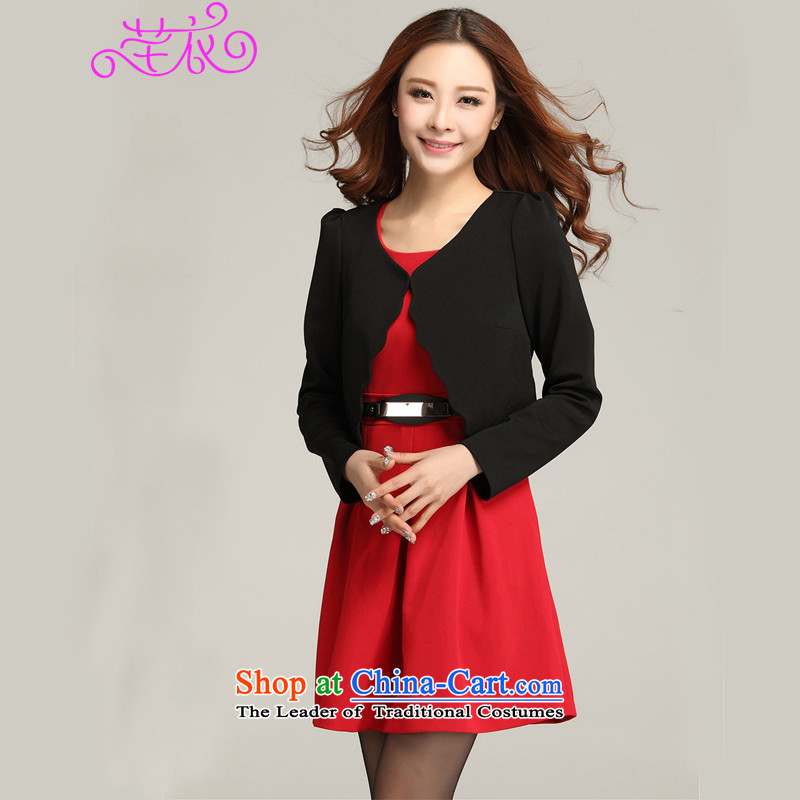 To increase the number of women's centers thick mm autumn new 2015 color plane wave board really two ladies OL dresses black skirt 3XL 155-170, Constitution Yi shopping on the Internet has been pressed.