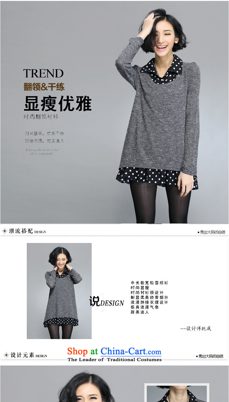In accordance with the perfect spring 2015 the new fat mm to xl women wave point shirt lapel leave two pieces of knitted dresses Y5013 3XL Gray Photo girl, prices, brand platters! The elections are supplied in the national character of distribution, so action, buy now enjoy more preferential! As soon as possible.