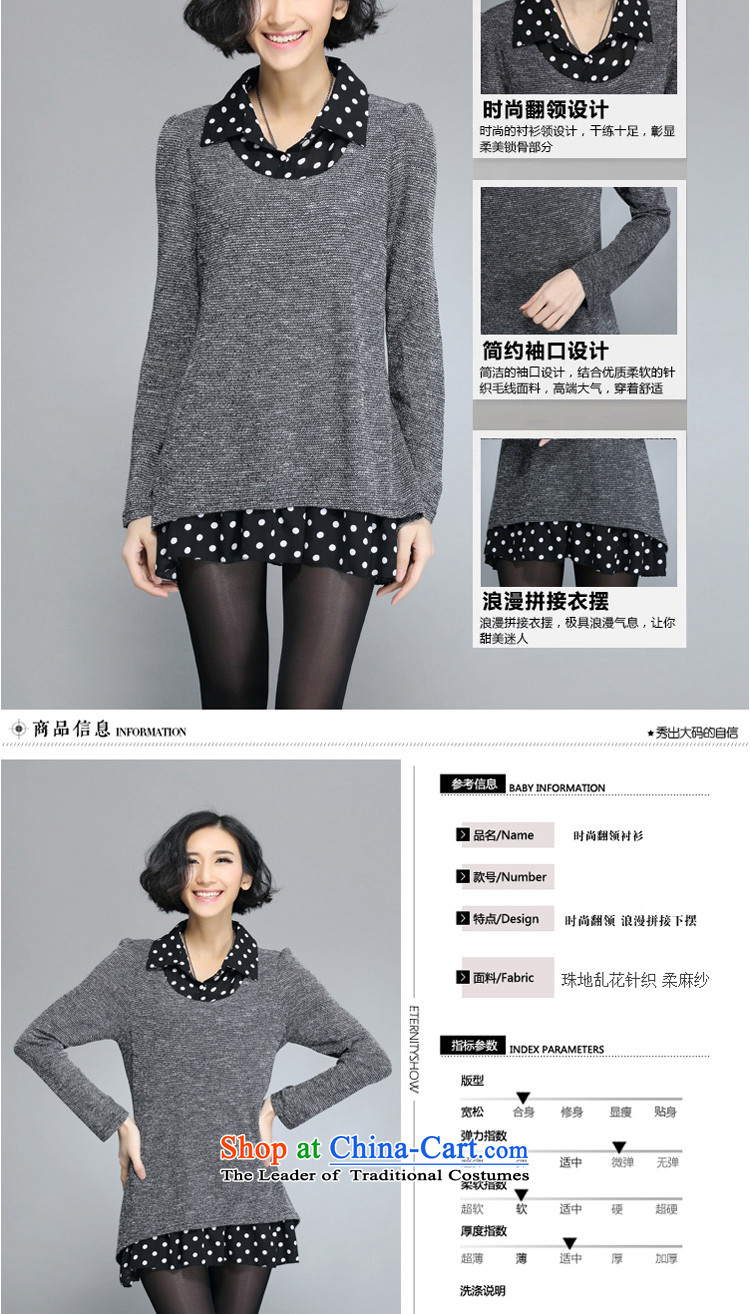 In accordance with the perfect spring 2015 the new fat mm to xl women wave point shirt lapel leave two pieces of knitted dresses Y5013 3XL Gray Photo girl, prices, brand platters! The elections are supplied in the national character of distribution, so action, buy now enjoy more preferential! As soon as possible.