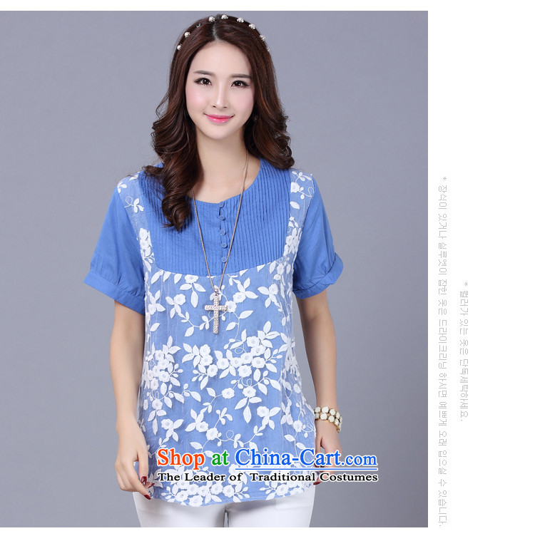 The lymalon lehmann thick, Hin thin 2015 spring/summer load new Korean version of fat mm larger female loose short-sleeved T-shirt 1606 Blue XL Photo, prices, brand platters! The elections are supplied in the national character of distribution, so action, buy now enjoy more preferential! As soon as possible.