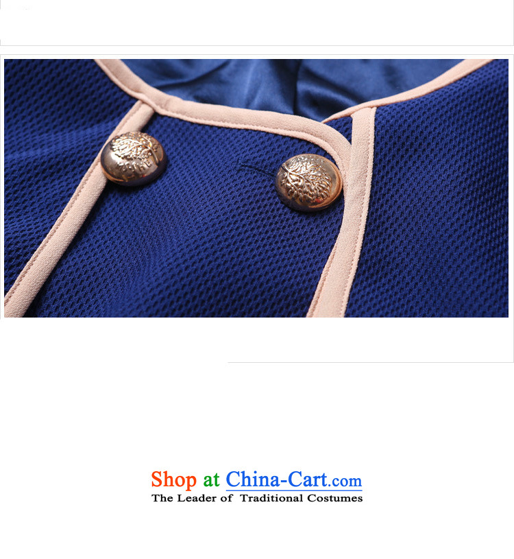 Install the latest Autumn 2015 Zz&ff) to increase women's burden of code 200 mm thick round-neck collar cardigan in long thick wind jacket dark blue XXXXL picture, prices, brand platters! The elections are supplied in the national character of distribution, so action, buy now enjoy more preferential! As soon as possible.