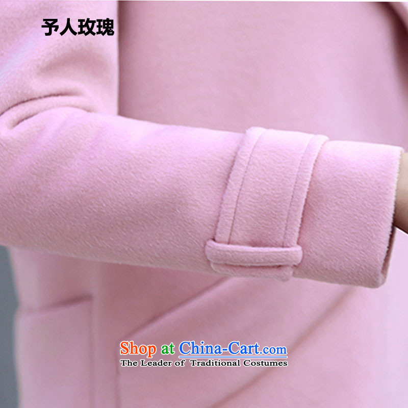 Be 2015 Autumn and Winter Rose new gross female Korean jacket? in the women's long jacket coat m gray hair? , L, to Rose (YURENMEIGUI) , , , shopping on the Internet
