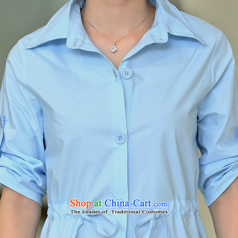 Optimize Connie 2015 Autumn Pik new product codes of 9 shirt female sleeved shirt mother in long shirts BW09501 BLUE L recommendations 110-120, Pik-optimized Connie shopping on the Internet has been pressed.