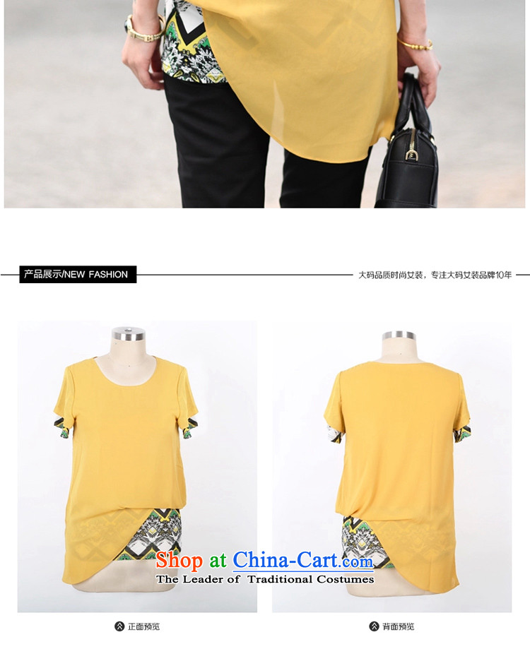 The lymalon Lehmann Spring 2015 new product version of large Korean yards short-sleeved blouses and leave two thick sister video thin chiffon T-shirt 1303 Yellow XXL picture, prices, brand platters! The elections are supplied in the national character of distribution, so action, buy now enjoy more preferential! As soon as possible.