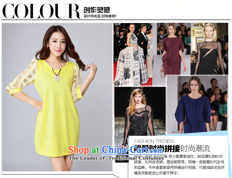 Szili Clinton larger women 2015 spring/summer load new mm thick stylish stitching loose gentlewoman lanterns dresses to look for the graphics in Korea thin even turning black skirt cuff XXXXL picture, prices, brand platters! The elections are supplied in the national character of distribution, so action, buy now enjoy more preferential! As soon as possible.