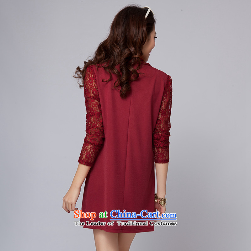 Szili Clinton larger female spring 2015 new thick mm trendy licensing temperament lace stitching long-sleeved dresses ad to Sau San video thin Korean skirt even turning red wine , L, Cecilia Medina Quiroga (celia dayton , , , shopping on the Internet