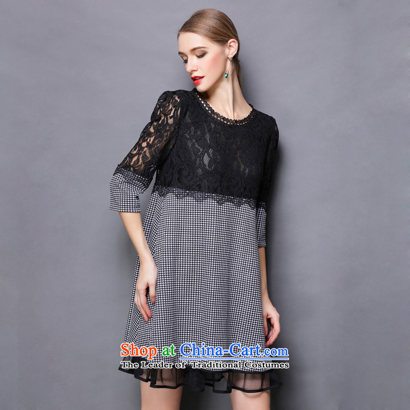 Of the Yucca honey xl thick MM THIN autumn replacing large video decode female lace stitching leave two segments of the dresses ZZ1690 picture color XL(120 catty-134 catty) through yucca honey , , , shopping on the Internet