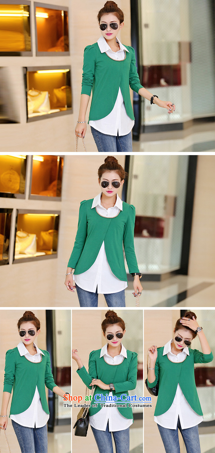 For the Korean People Diana Lady's spring 2015 new leave two solid color stitching knitted shirts green XXL picture, prices, brand platters! The elections are supplied in the national character of distribution, so action, buy now enjoy more preferential! As soon as possible.