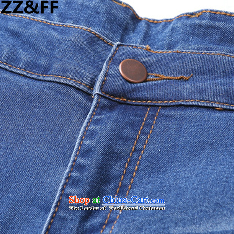 Install the latest Autumn 2015 Zz&ff) XL women 200 catties thick MM jeans and skinny legs pencil trousers graphics Korean female blue XL,ZZ&FF,,, shopping on the Internet