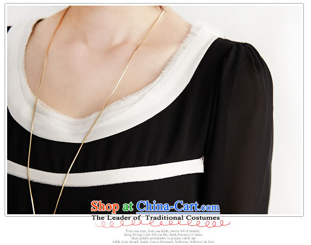 2015 Summer missdonut large new products to increase women's code thick mm loose in Korean long streaks chiffon shirt black large number of pictures, prices, 3XL brand platters! The elections are supplied in the national character of distribution, so action, buy now enjoy more preferential! As soon as possible.