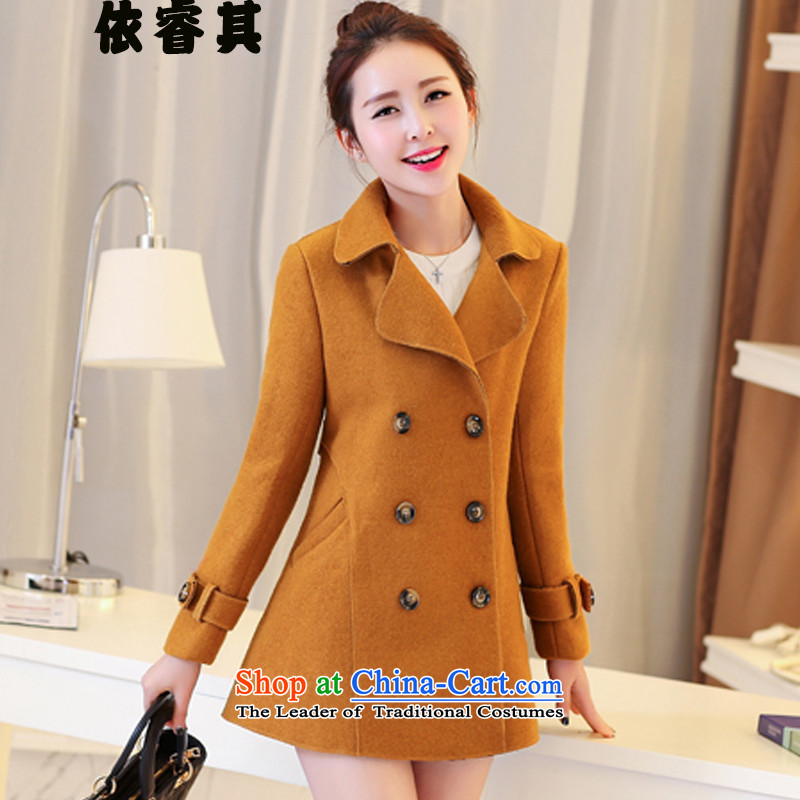 In accordance with the core of its 2015 autumn and winter new Korean relaxd temperament in gross? coats of large a jacket?and color blending 529?L weight 120-135