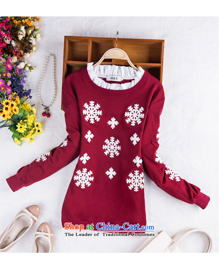 Install the latest Autumn 2015 Zz&ff) to increase the number of female 200mm thick Korean catty stitching embroidery large Fat MM Sau San T-shirt female wine red XXXL(160-200 catty) Picture, prices, brand platters! The elections are supplied in the national character of distribution, so action, buy now enjoy more preferential! As soon as possible.
