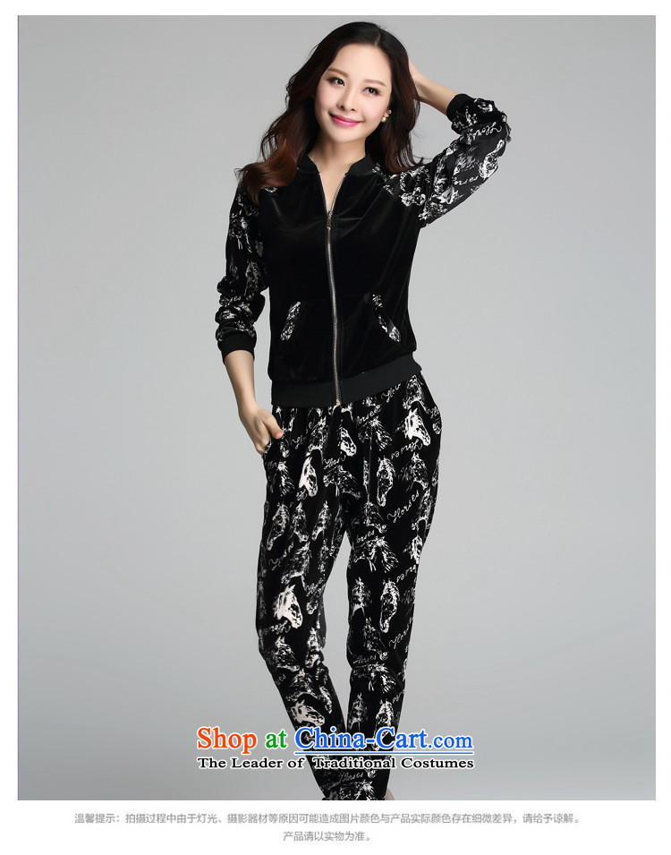 The 2015 autumn new boxed thick sister female stamp velvet sweater pants Korean sports wear long-sleeved code plus hypertrophy Leisure Sports Suits Sau San 170-188 4XL Photo Black catty, prices, brand platters! The elections are supplied in the national character of distribution, so action, buy now enjoy more preferential! As soon as possible.