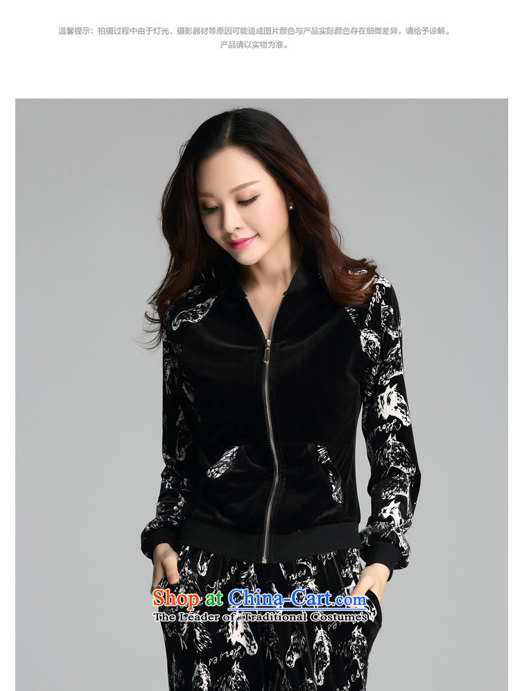 The 2015 autumn new boxed thick sister female stamp velvet sweater pants Korean sports wear long-sleeved code plus hypertrophy Leisure Sports Suits Sau San 170-188 4XL Photo Black catty, prices, brand platters! The elections are supplied in the national character of distribution, so action, buy now enjoy more preferential! As soon as possible.