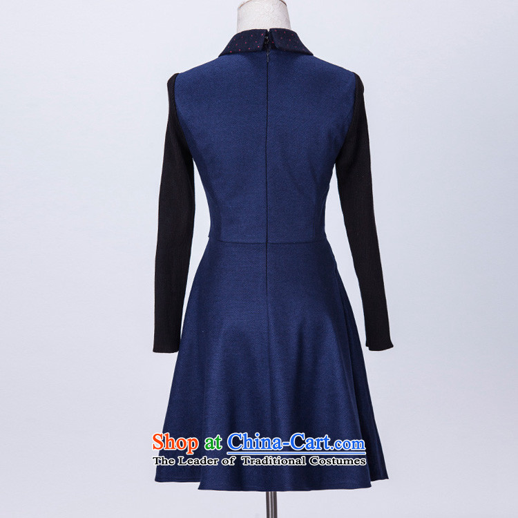 C.o.d. xl new boxed Korean autumn OL commuter dresses dot suit long-sleeved lapel video thin package skirt expertise vocational m lady dark blue skirt around 130-145 XL catty picture, prices, brand platters! The elections are supplied in the national character of distribution, so action, buy now enjoy more preferential! As soon as possible.