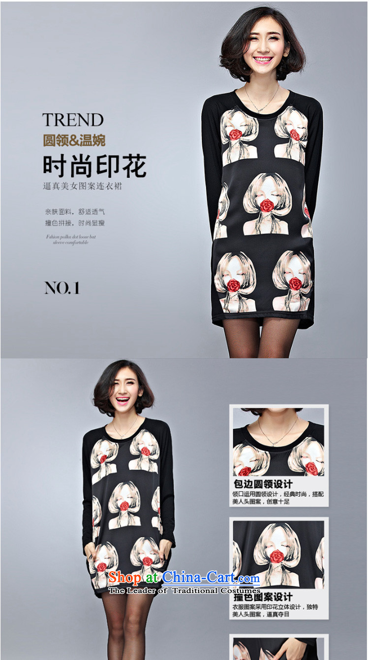 Flower to Isabelle Spring 2015 mm thick new larger women in long loose stamp graphics thin dresses D1524 female black 3XL picture, prices, brand platters! The elections are supplied in the national character of distribution, so action, buy now enjoy more preferential! As soon as possible.