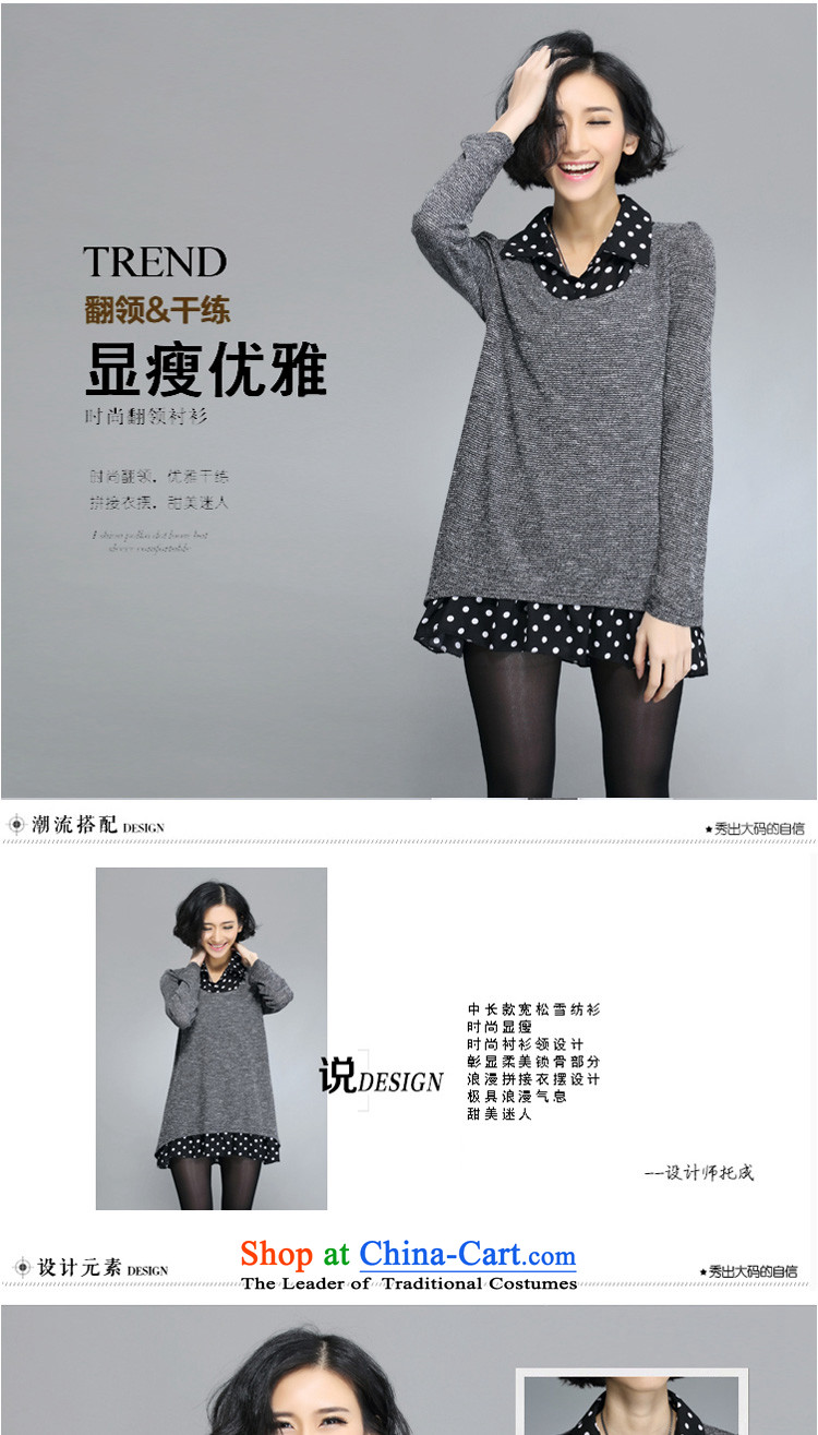 Flower to Isabelle Spring 2015 new larger female thick mm video thin shirt lapel leave two pieces of knitted dresses female D1525 gray XXL picture, prices, brand platters! The elections are supplied in the national character of distribution, so action, buy now enjoy more preferential! As soon as possible.