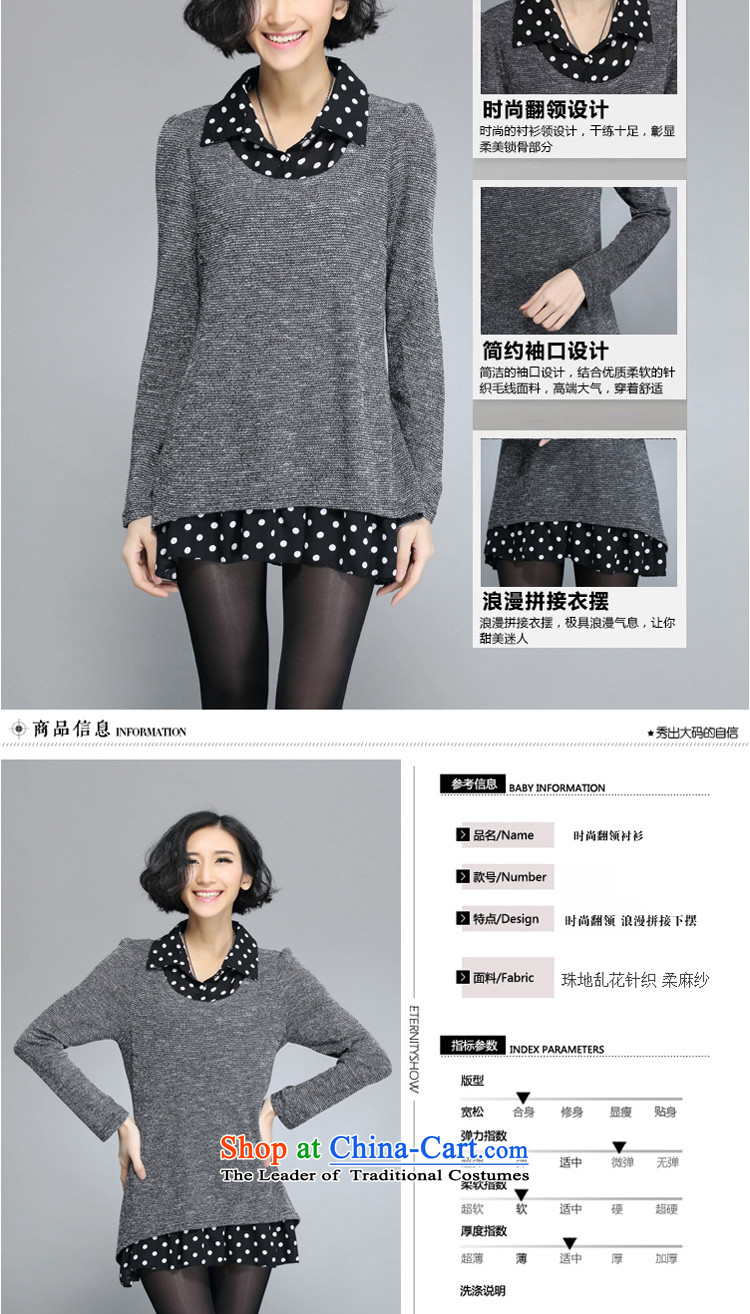 Flower to Isabelle Spring 2015 new larger female thick mm video thin shirt lapel leave two pieces of knitted dresses female D1525 gray XXL picture, prices, brand platters! The elections are supplied in the national character of distribution, so action, buy now enjoy more preferential! As soon as possible.