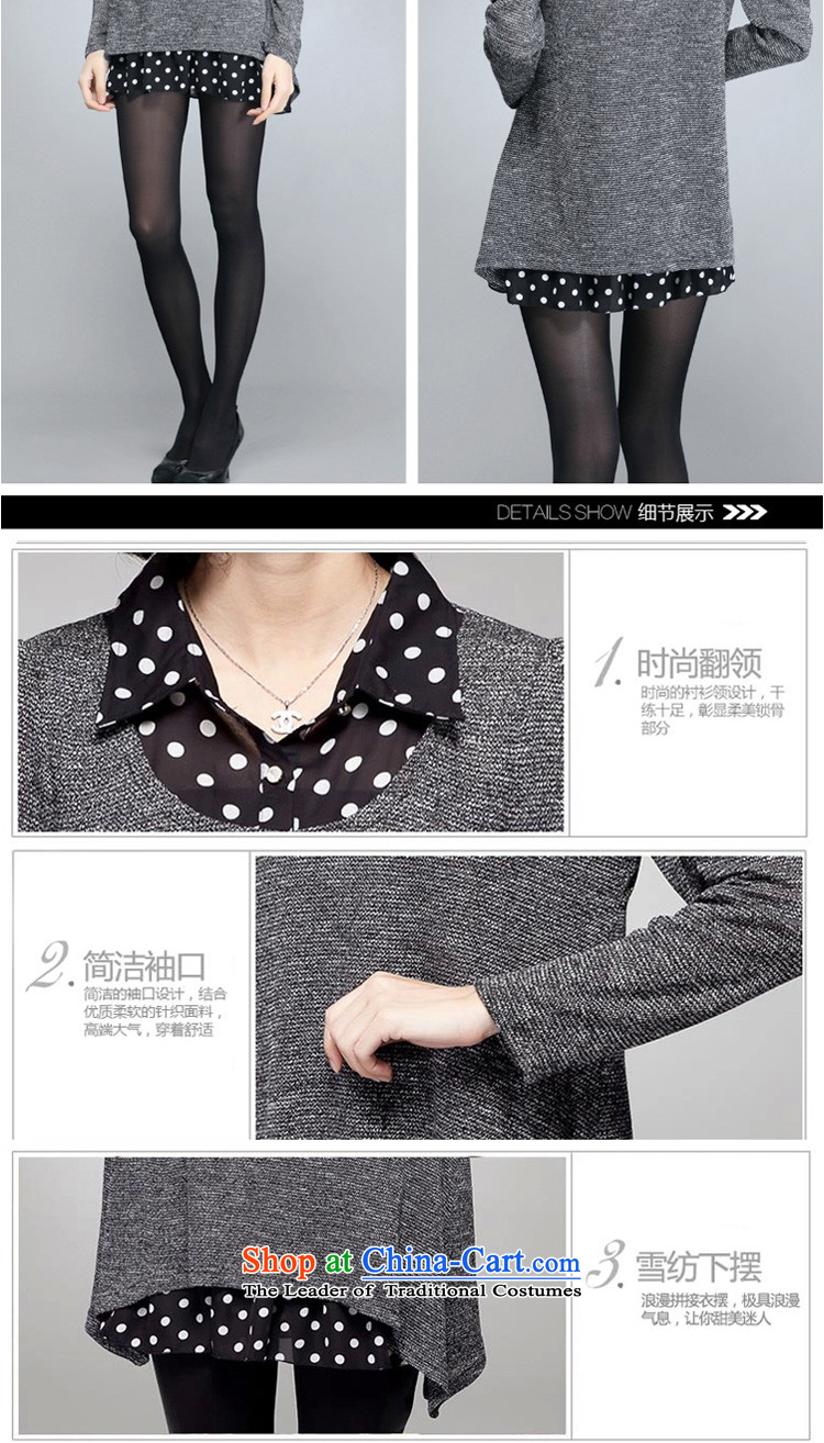 Flower to Isabelle Spring 2015 new larger female thick mm video thin shirt lapel leave two pieces of knitted dresses female D1525 gray XXL picture, prices, brand platters! The elections are supplied in the national character of distribution, so action, buy now enjoy more preferential! As soon as possible.