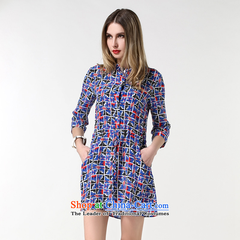 The United States concluded 2015 Europe Rui Spring New larger female thick MM Foutune of video thin round-neck collar 7 Loose Cuff Saika Dress Suit XL, Shui Mei 1893-RIUMILVE) , , , shopping on the Internet