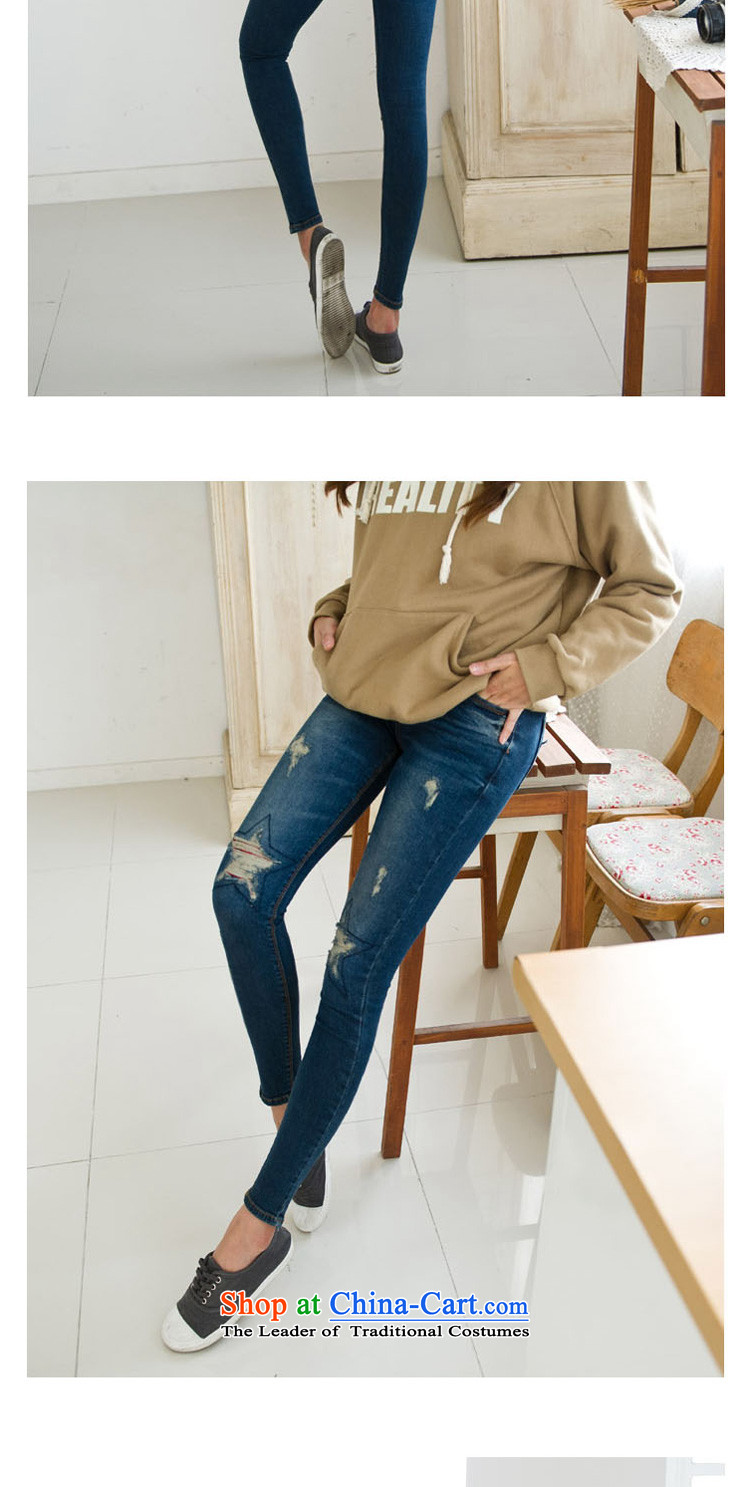 In accordance with the perfect spring and summer 2015 new Korean version of large numbers of the hole in the thick mm Sau San Castor trousers jeans female Y2025 blue 40 pictures, prices, brand platters! The elections are supplied in the national character of distribution, so action, buy now enjoy more preferential! As soon as possible.