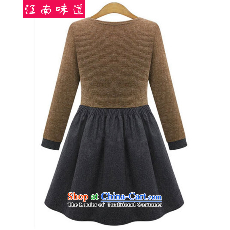 Gangnam-gu to taste the spring 2015 XL female spring outfits thick mm thin skirts Europe Sau San video wind casual dress 03 red and brown XXL, Gangnam taste shopping on the Internet has been pressed.