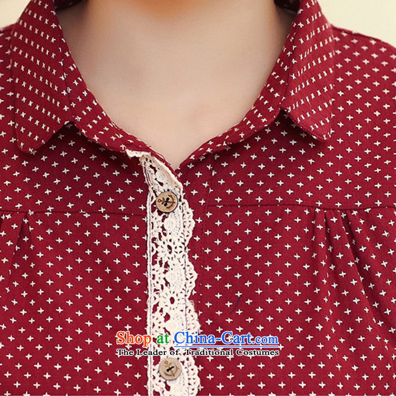 Gwi Tysan Spring 2015 new to increase women's loose shirt code thick mm lace long-sleeved video in thin long A601 3XL, red shirt Gwi Tysan shopping on the Internet has been pressed.
