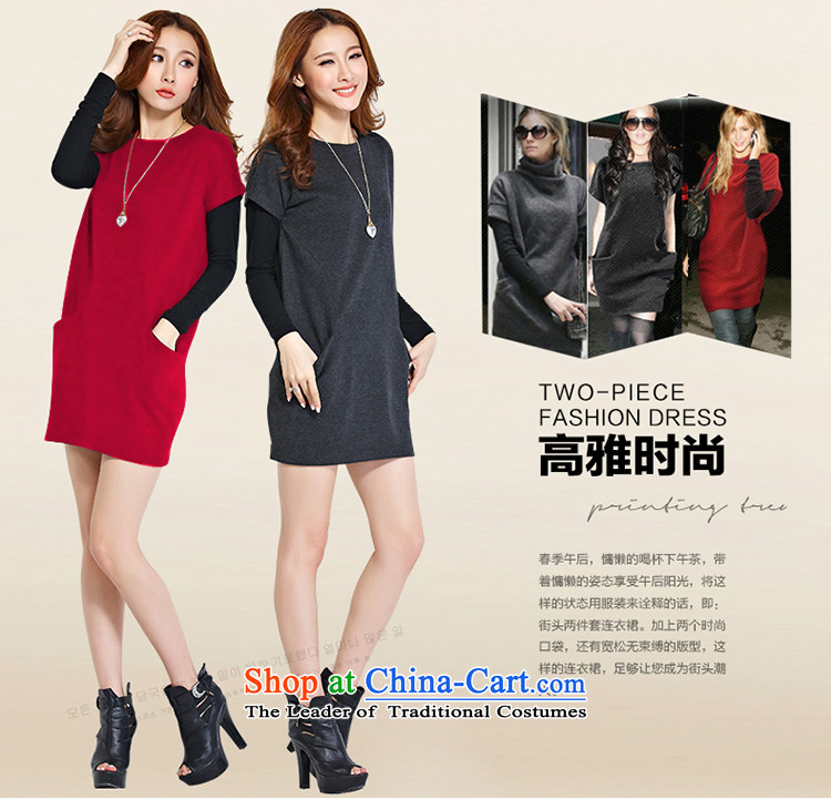 Zhou Yi - autumn 2015 the new Korean version of large numbers of ladies thick mm loose video thin two kits skirt wear long-sleeved shirt short skirts YS1181 Dark Gray 2XL recommendations 130-145 catty picture, prices, brand platters! The elections are supplied in the national character of distribution, so action, buy now enjoy more preferential! As soon as possible.