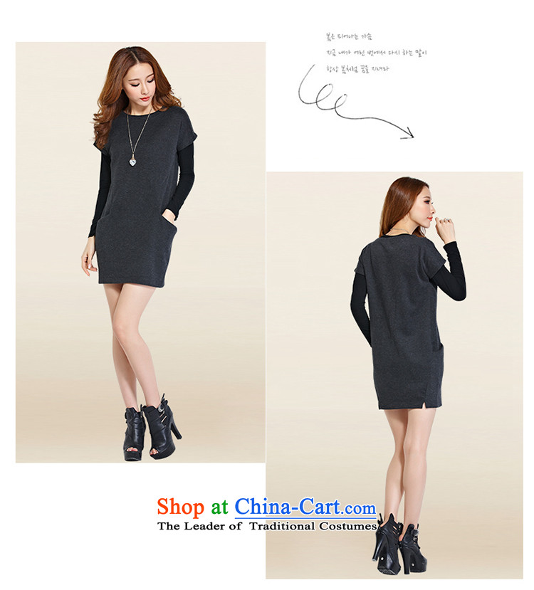 Zhou Yi - autumn 2015 the new Korean version of large numbers of ladies thick mm loose video thin two kits skirt wear long-sleeved shirt short skirts YS1181 Dark Gray 2XL recommendations 130-145 catty picture, prices, brand platters! The elections are supplied in the national character of distribution, so action, buy now enjoy more preferential! As soon as possible.