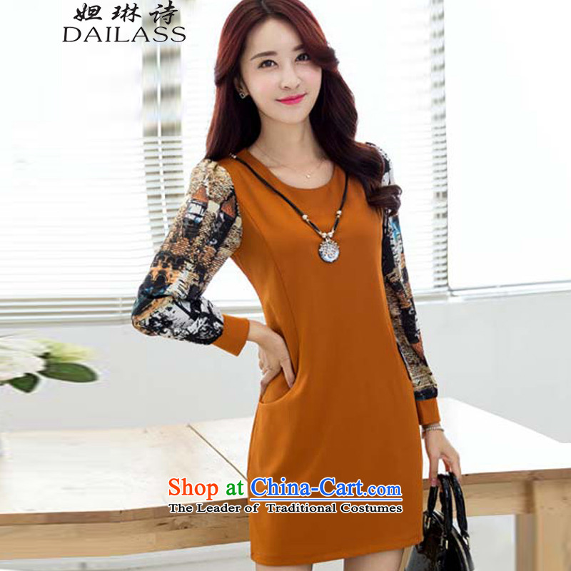 Hoda Badran (DAILASS poem Lin) 2015 Autumn new Korean version of large numbers of female add solid thick wool dresses winter QY1040 orange , L, Hoda Badran (DAILASS poem Lin) , , , shopping on the Internet