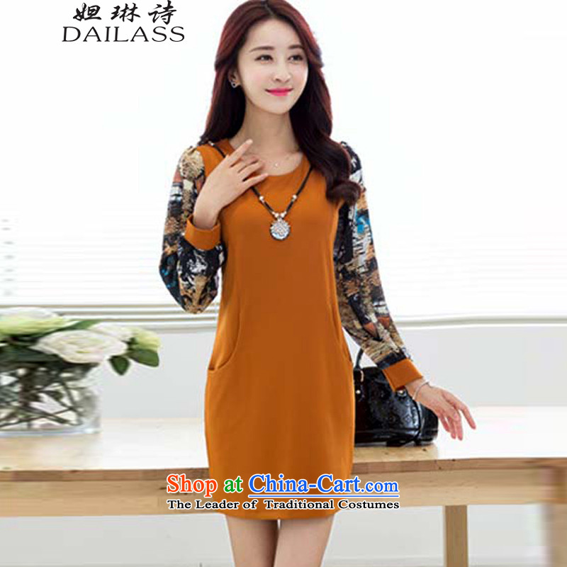 Hoda Badran (DAILASS poem Lin) 2015 Autumn new Korean version of large numbers of female add solid thick wool dresses winter QY1040 orange , L, Hoda Badran (DAILASS poem Lin) , , , shopping on the Internet