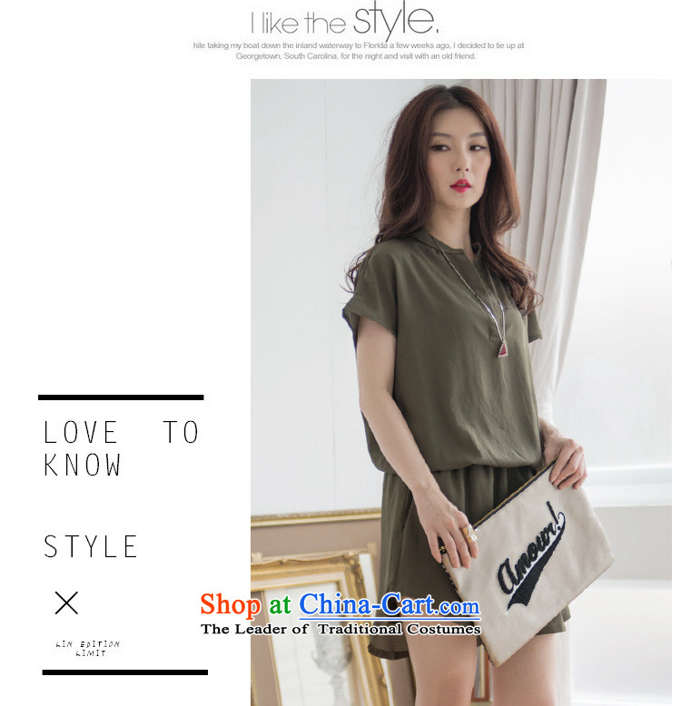 Missdonut2015 summer new to xl Women Korean loose video thin short-sleeved skirt wear skirts mm thick army green larger XL weight 140 catties recommendations - 160 catties picture, prices, brand platters! The elections are supplied in the national character of distribution, so action, buy now enjoy more preferential! As soon as possible.