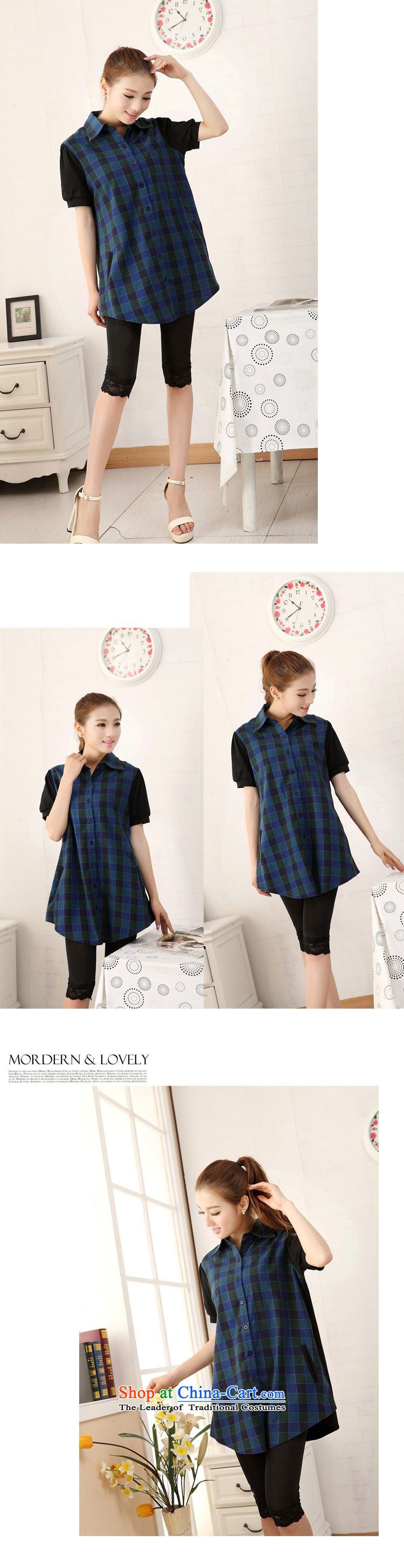 Jade Yi Shu, a thick sister 2014 summer to increase women's burden of code 200 short-sleeved shirt relaxd latticed shirts 3XL Blue Photo, prices, brand platters! The elections are supplied in the national character of distribution, so action, buy now enjoy more preferential! As soon as possible.