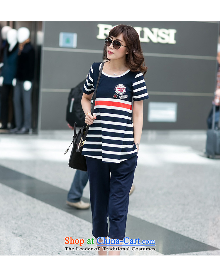 The new summer 2015 ZORMO Korean female larger sportswear thick mm to intensify the cotton quality leisure suite royal blue XXL picture, prices, brand platters! The elections are supplied in the national character of distribution, so action, buy now enjoy more preferential! As soon as possible.