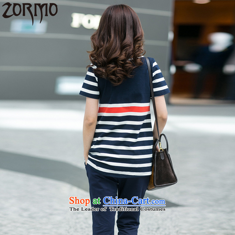 The new summer 2015 ZORMO Korean female larger sportswear thick mm to intensify the cotton quality leisure suite royal blue XXL,ZORMO,,, shopping on the Internet