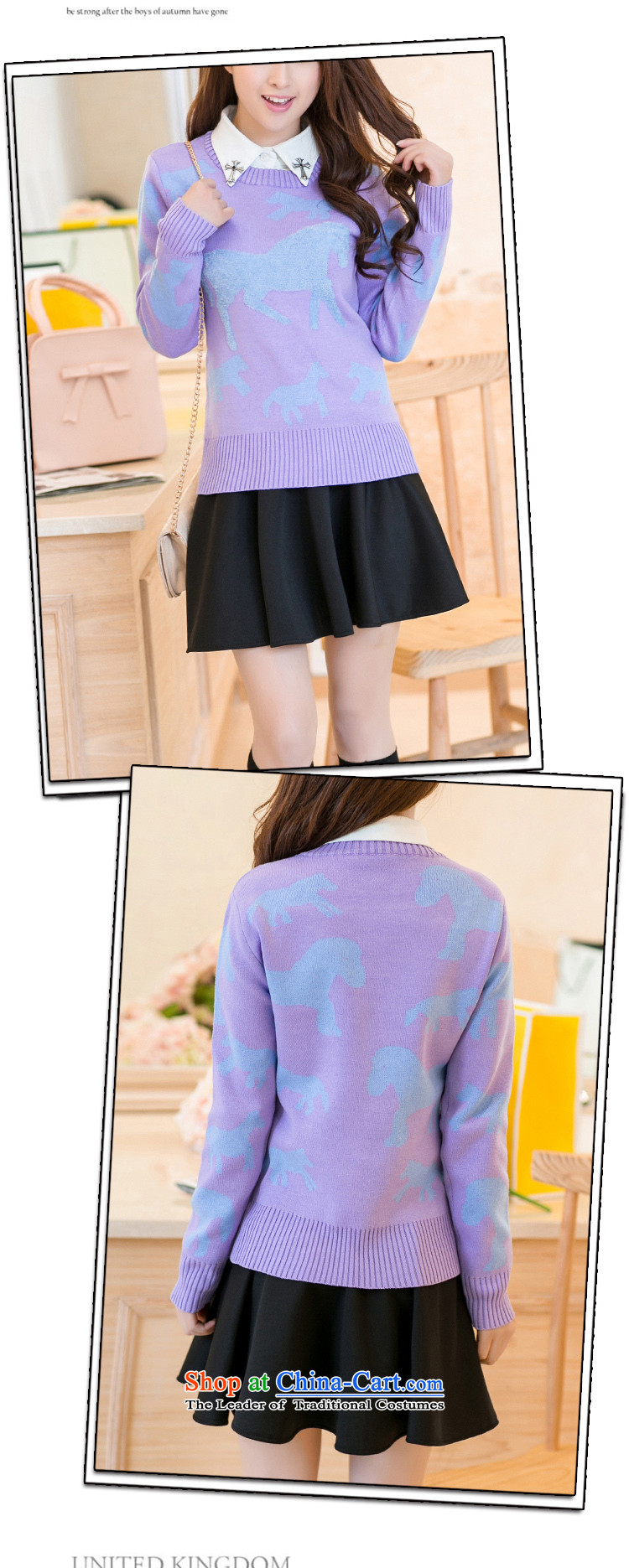 Ms Chu) maximum 2015 sub-code women sweater Fall/Winter Collections Korean sweet large Fat MM loose wild leisure wear t-shirt H2182 sweater violet XXXL picture, prices, brand platters! The elections are supplied in the national character of distribution, so action, buy now enjoy more preferential! As soon as possible.